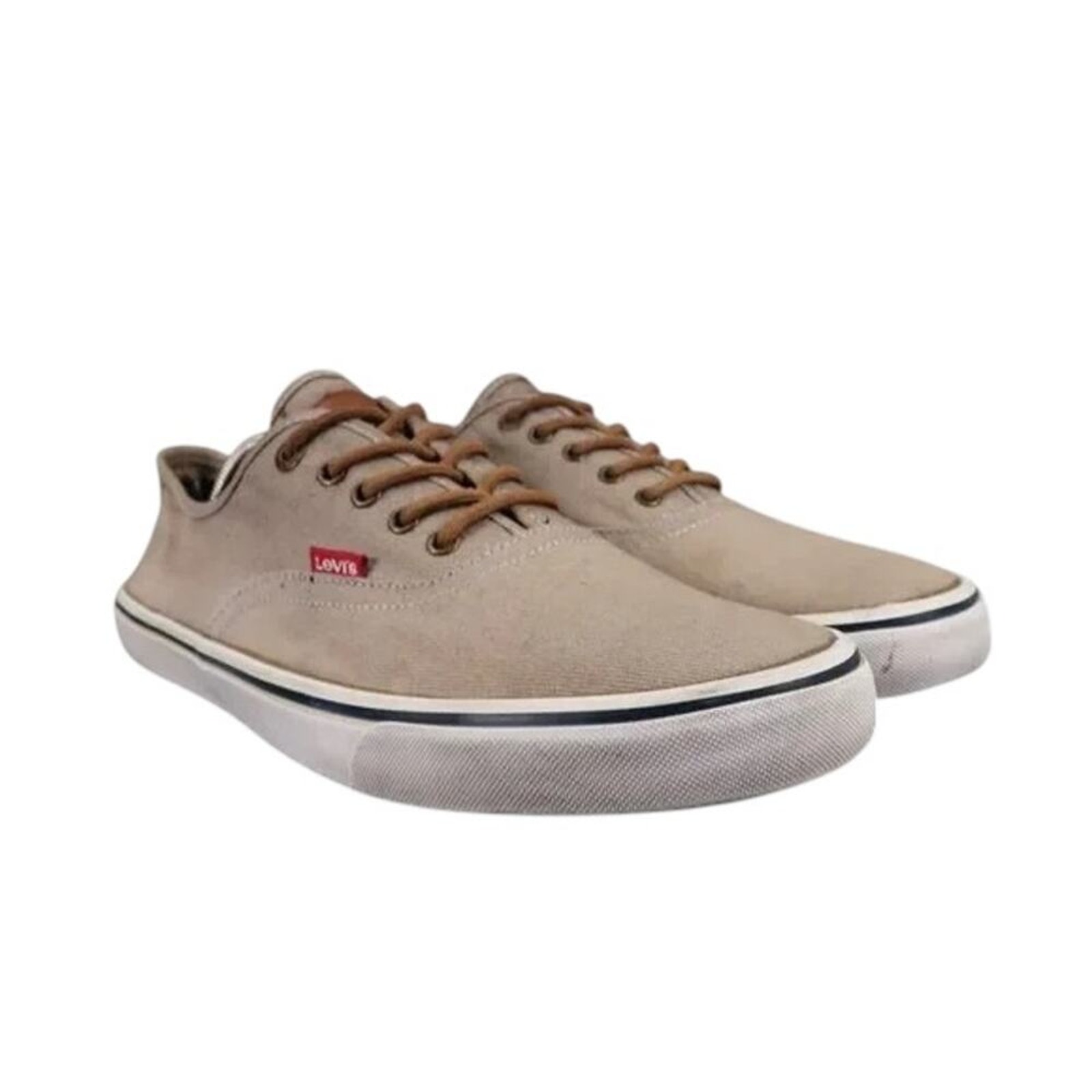 Levis Shoes Mens 11 Sneakers Lifestyle Casual Canvas Lace Up Brown Skate Style